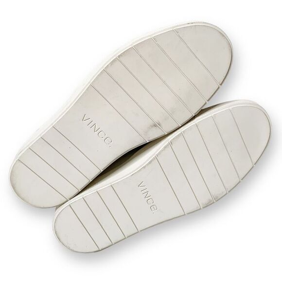 Vince Two-Tone Ivory Gray Banler Crocodile Snake Skin Slip Ons Women’s Size 6.5M - Picture 8 of 10